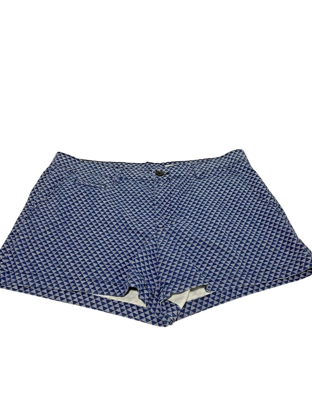 Gap tailored shorts womens sz 10R 3” inseam blue & white printed cotton mid-rise